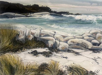 Alisa Beak, Jade Swell, Mixed Media on Canvas