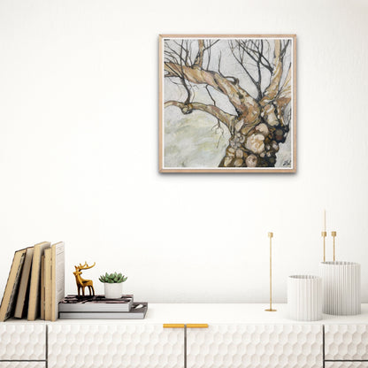 Alisa Beak, The Pale Sentinel, Mixed Media on Canvas