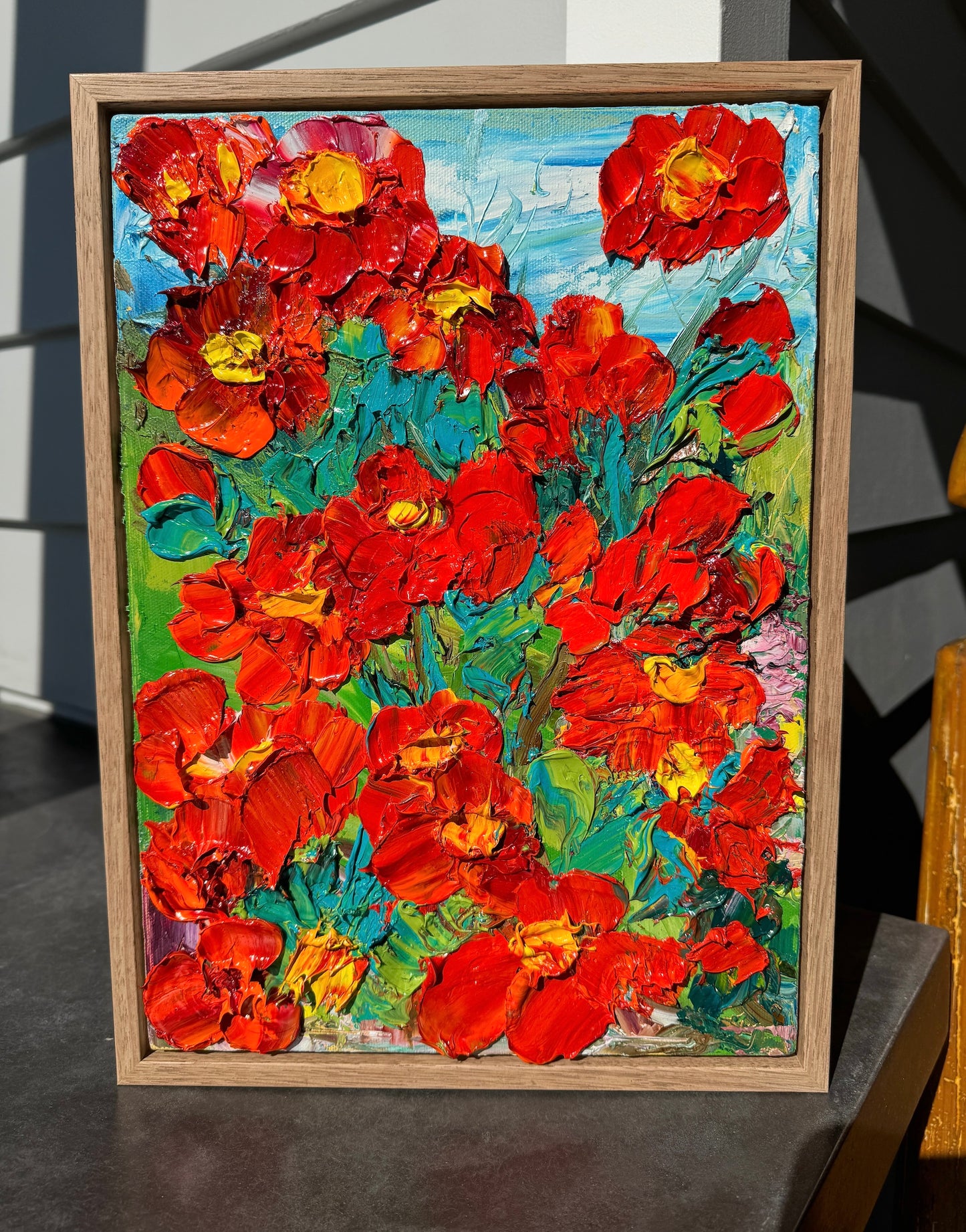 Kerry Bruce, Anzac Day Poppies 2024, Oil on Canvas Board