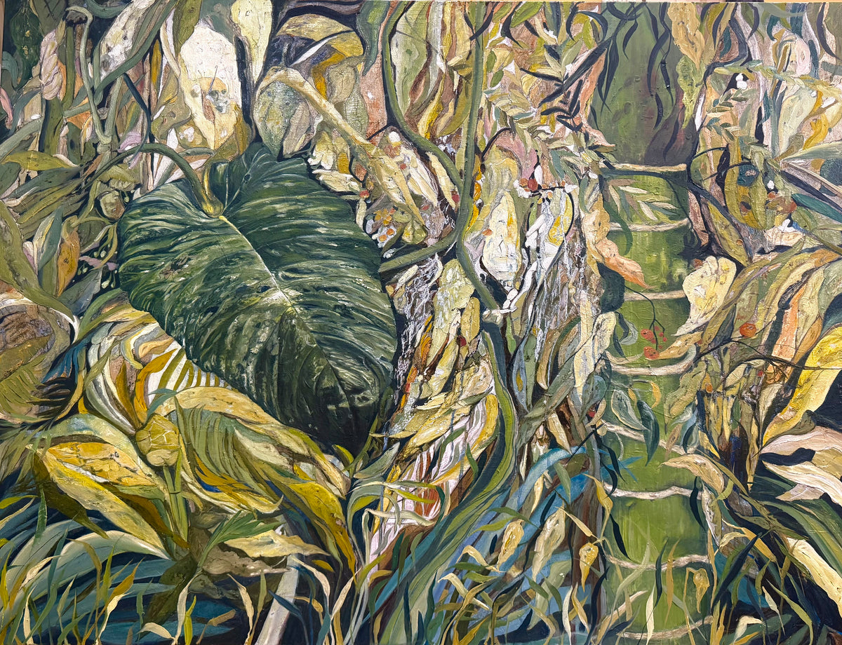 Alisa Beak, Labyrinth of Leaves, Mixed Media on Canvas