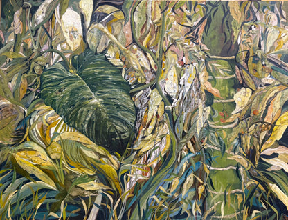 Alisa Beak, Labyrinth of Leaves, Mixed Media on Canvas