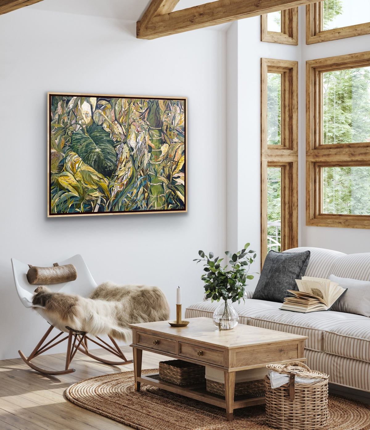 Alisa Beak, Labyrinth of Leaves, Mixed Media on Canvas