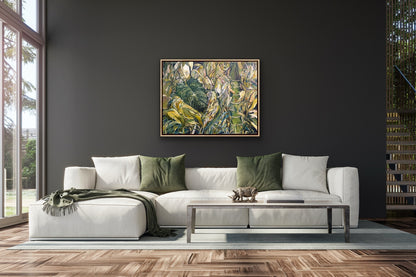 Alisa Beak, Labyrinth of Leaves, Mixed Media on Canvas