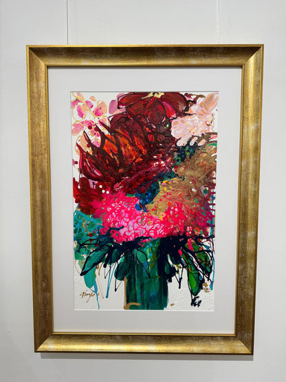 Kerry Bruce,Colour me Pink, Acrylic on Art Paper - framed