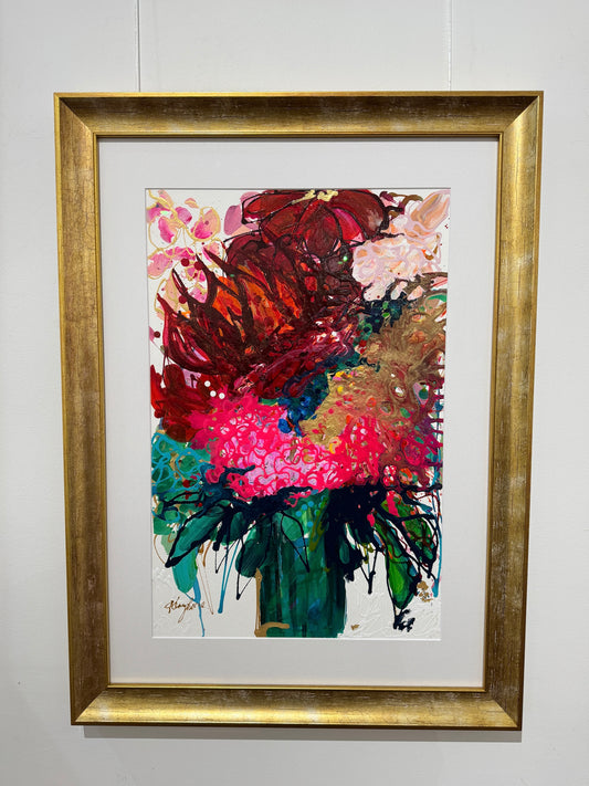 Kerry Bruce,Colour me Pink, Acrylic on Art Paper - framed