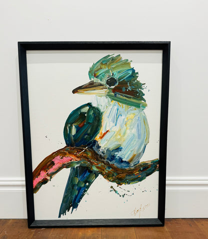Kerry Bruce, Kookaburra , Acrylic on 500gsm Art Paper