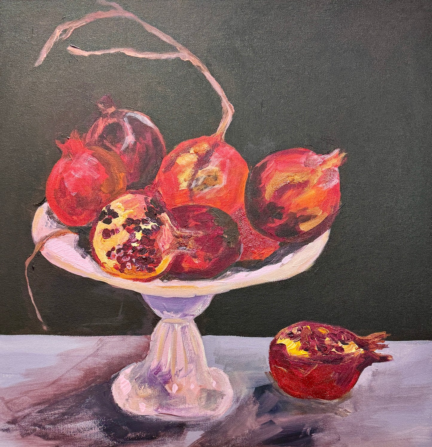 Kerry Bruce, Pomegranites, Acrylic on Canvas
