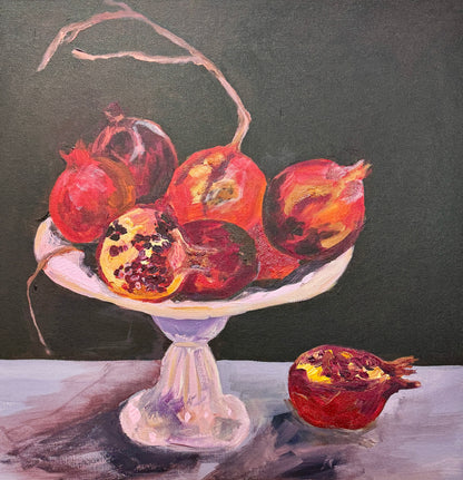 Kerry Bruce, Pomegranites, Acrylic on Canvas