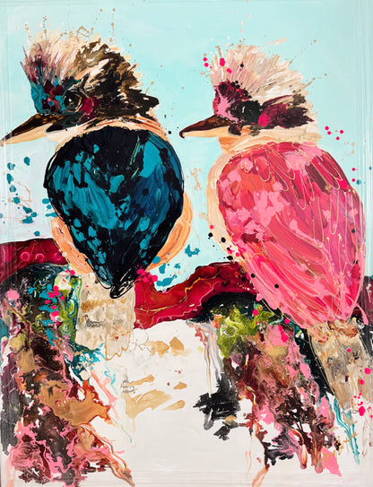 Kerry Bruce,  Keepers of the Bush, Acrylic on Canvas - Oak Float Frame