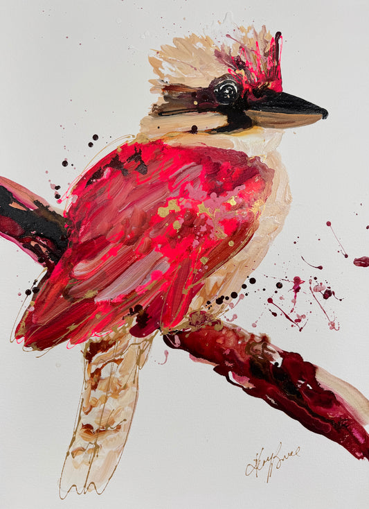 Kerry Bruce, Ki Ki Kookaburra, Acrylic on 500gsm Art Paper