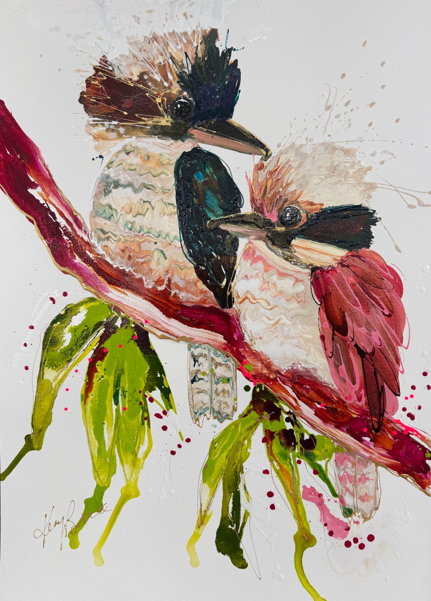 Kerry Bruce, I Love You, Acrylic on 500gsm Art Paper