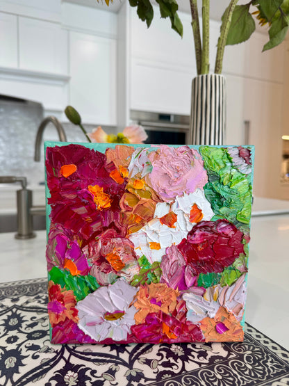 Kerry Bruce, Camelia Bloom, Oil on Canvas Board