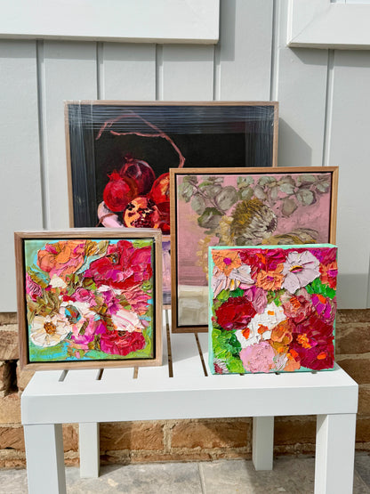 Kerry Bruce, Camelia Crush, Oil on Canvas Board