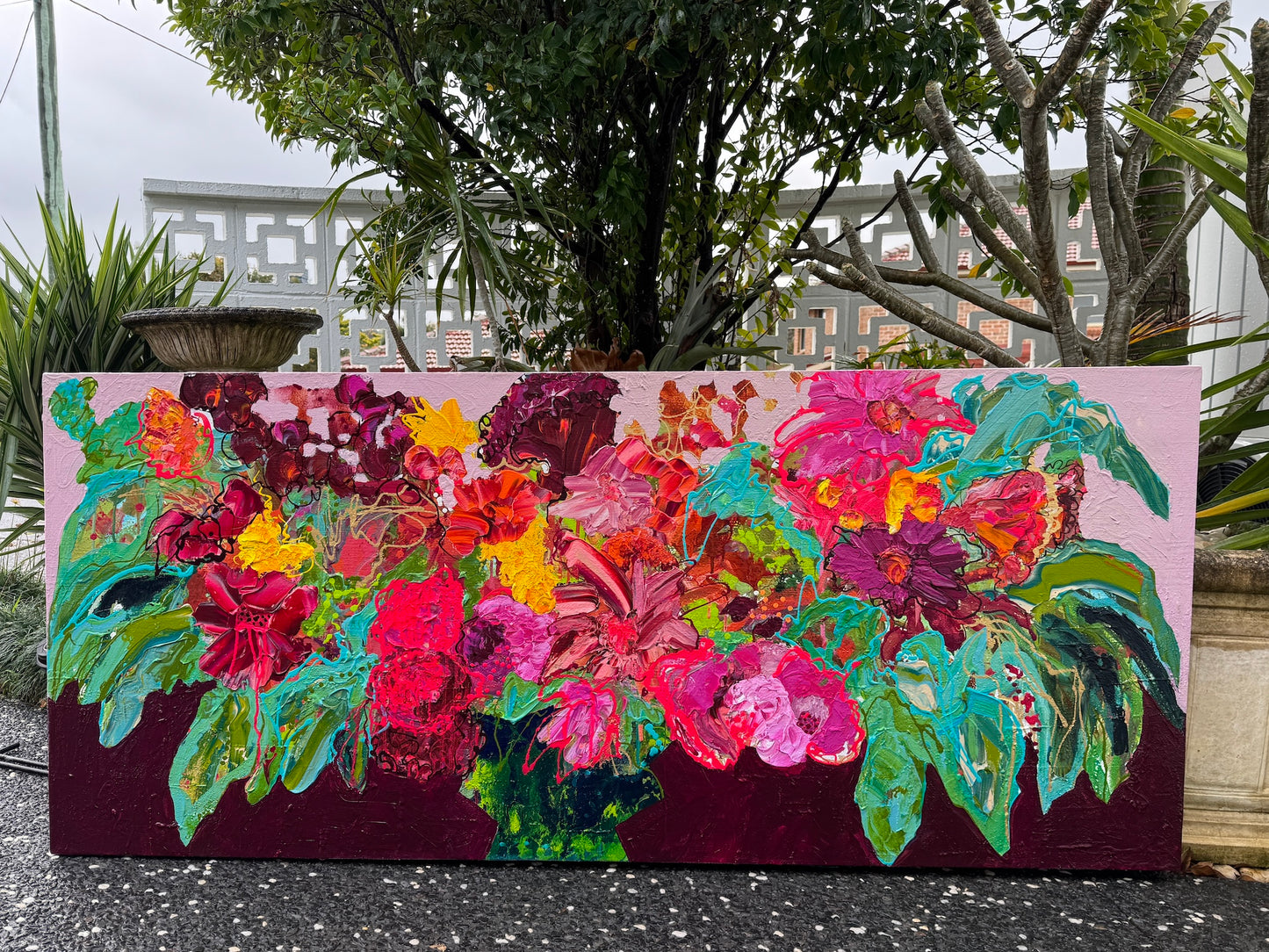 Kerry Bruce, Gala of Blooms, Acrylic on Canvas