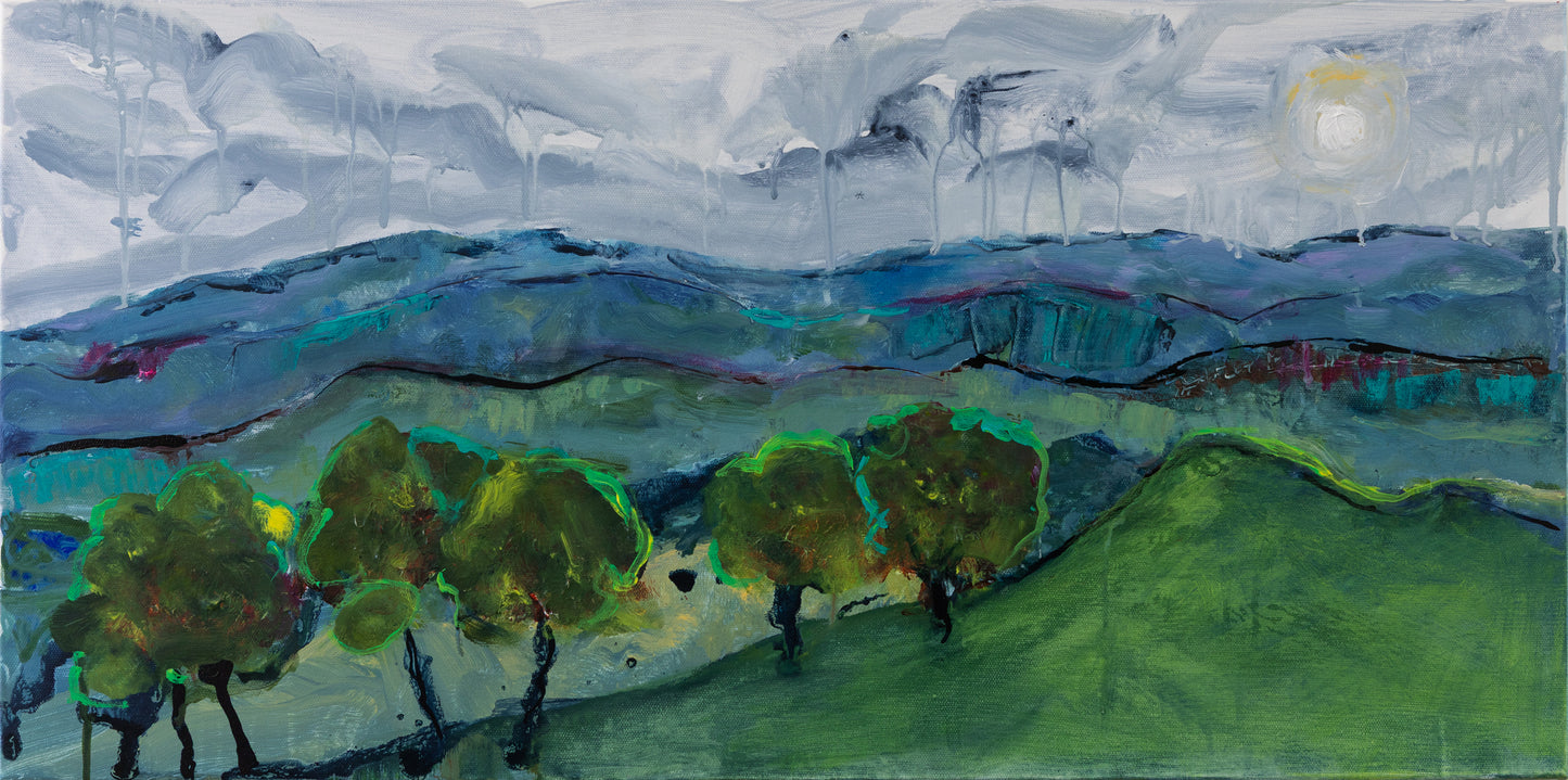 Netta Thompson, Just over the Hill, Acrylic on Canvas
