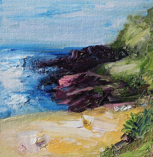 Abstract painting of the southern corner of Kendalls Beach, Kiama on the NSW South Coast.