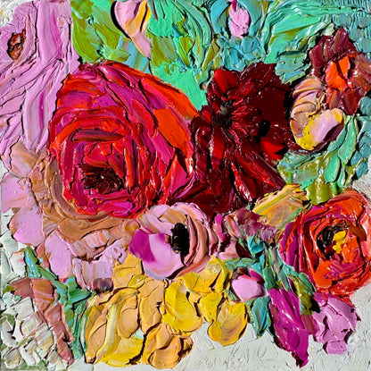 Kerry Bruce, Peonie Power, Oil on Canvas