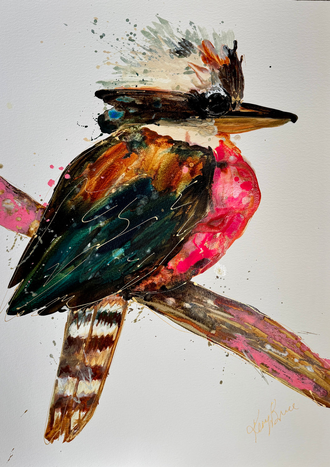 Kerry Bruce, Kimberly Kookaburra, Acrylic on 500gsm Art Paper