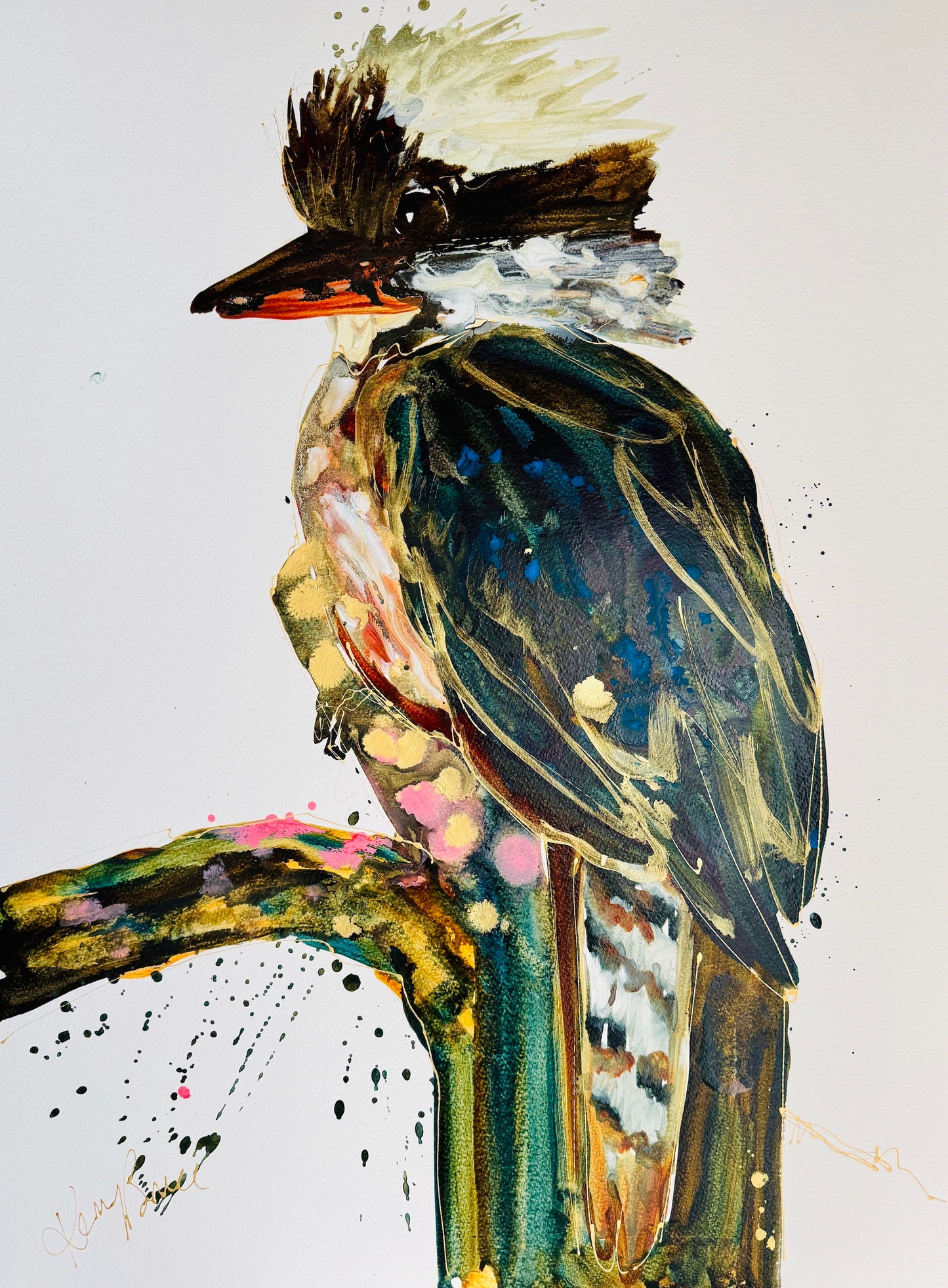 Kerry Bruce, Kyson Kookaburra, Acrylic on 500gsm Art Paper
