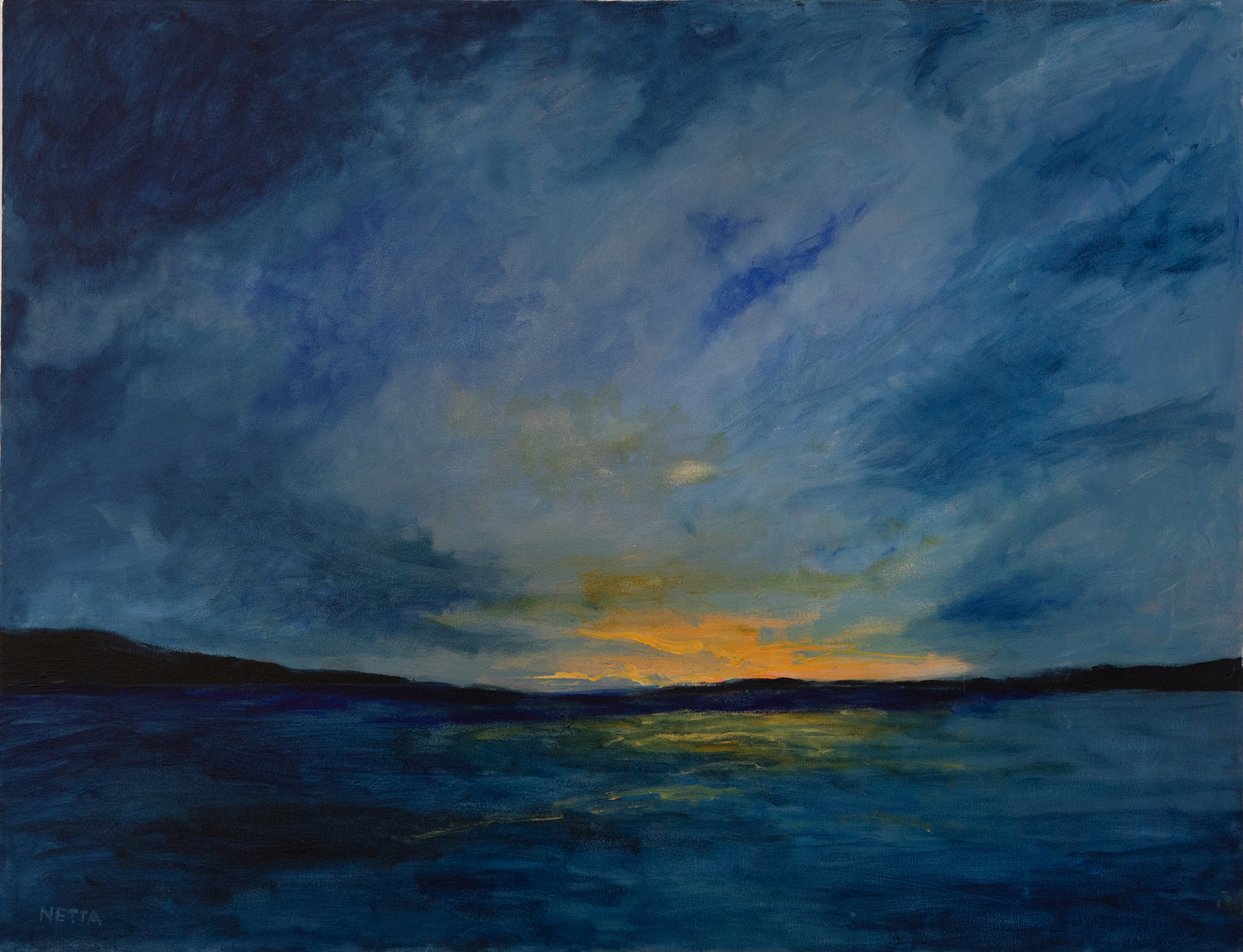 Netta Thompson, Last Glimmer, Mixed Media on Canvas