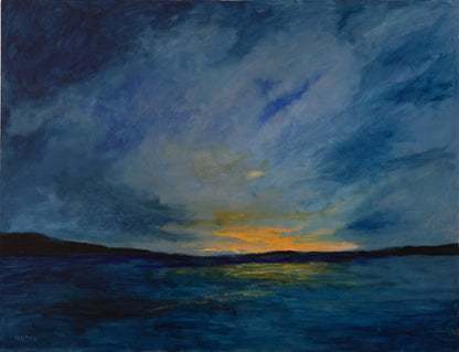 Netta Thompson, Last Glimmer, Mixed Media on Canvas