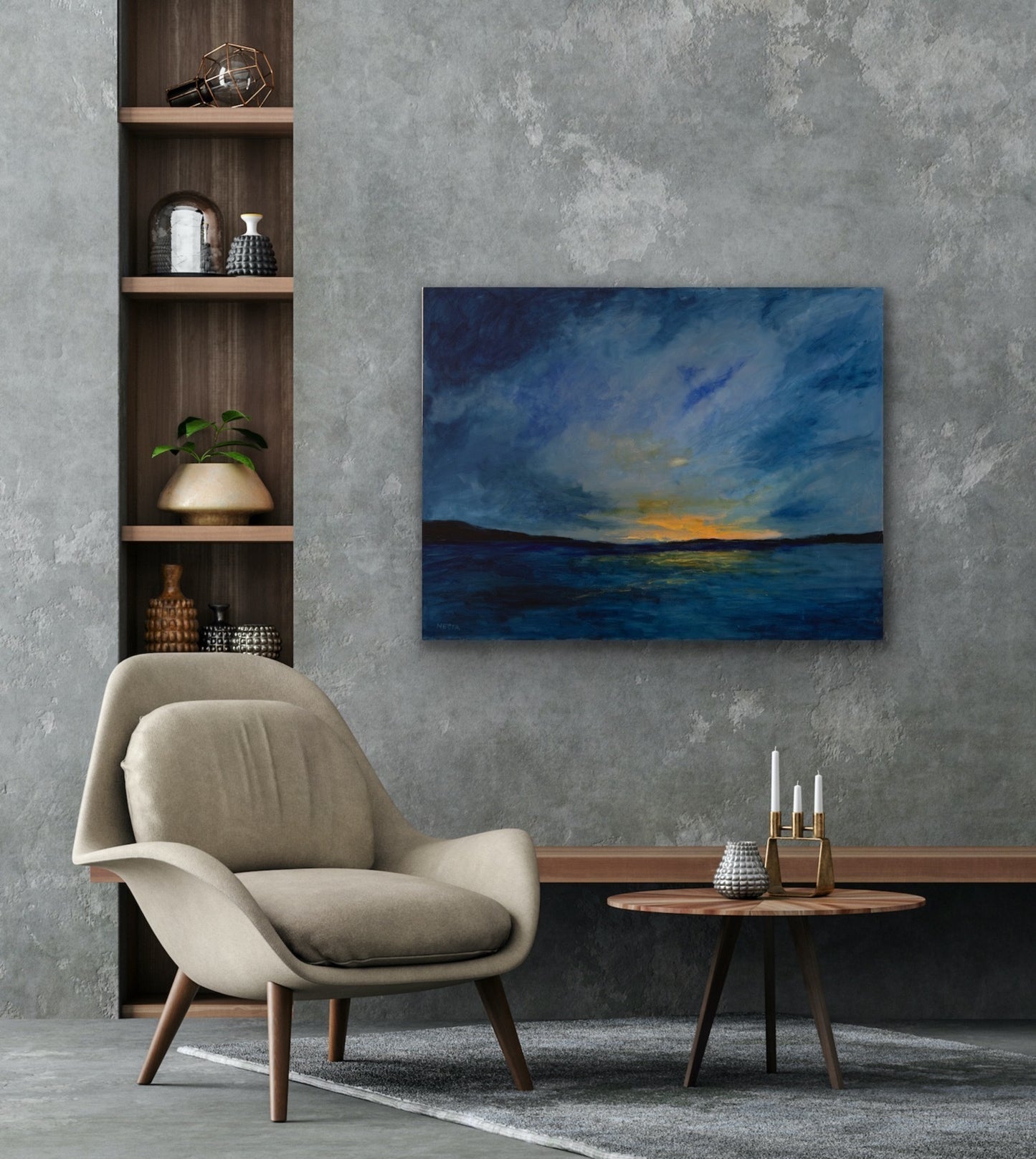 Netta Thompson, Last Glimmer, Mixed Media on Canvas