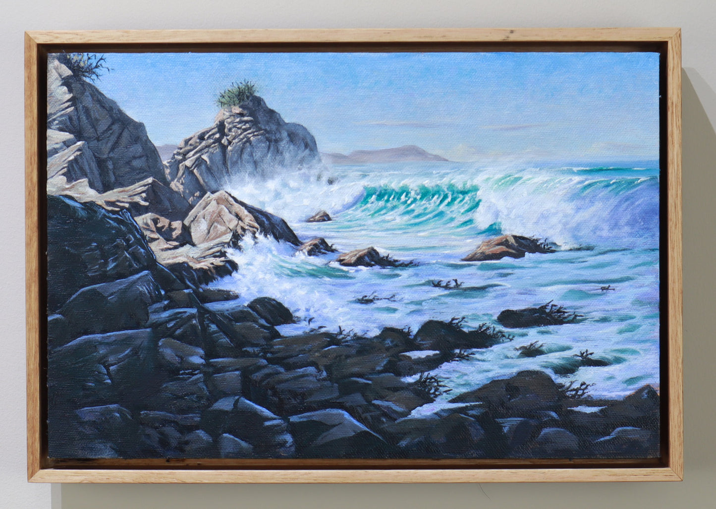 Daniel Beresford, Light Breaks the Surf, Oil on Canvas Panel