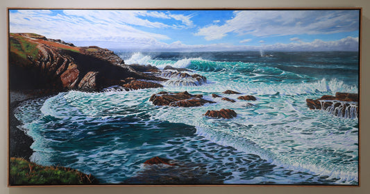 Daniel Beresford, Migration at Brooms head, Oil on Canvas