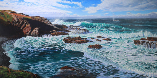 Daniel Beresford, Migration at Brooms head, Oil on Canvas