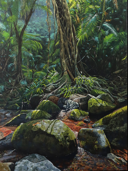 Daniel Beresford, Mossy Forest, Oil on Linen