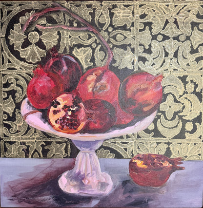 Kerry Bruce, Pomegranites, Acrylic on Canvas