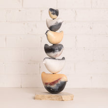 Load image into Gallery viewer, Shellie Christian, Peach Bloom Bird Totem 1, Ceramic Sculpture
