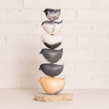 Load image into Gallery viewer, Shellie Christian, Peach Bloom Bird Totem 1, Ceramic Sculpture
