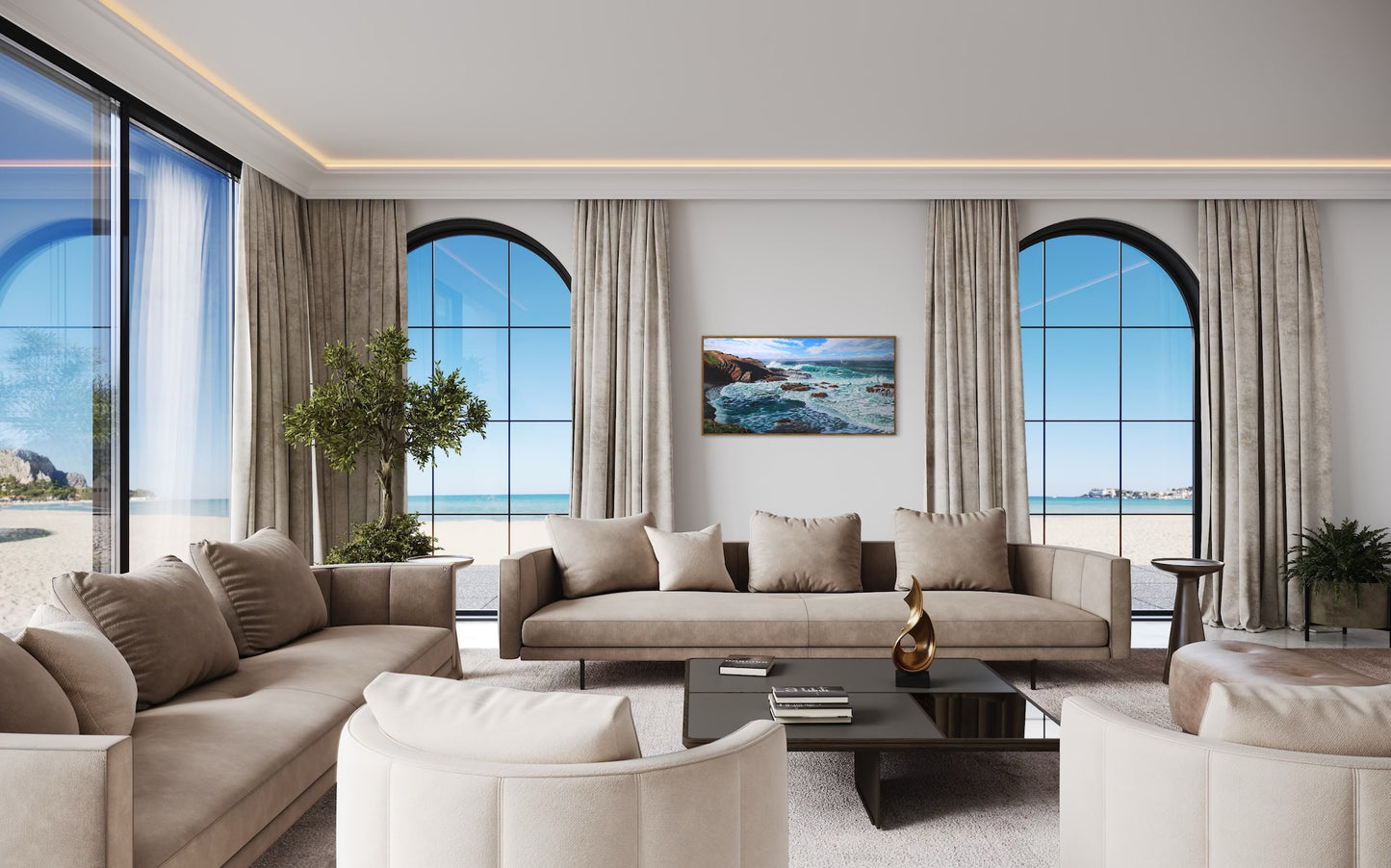 Daniel Beresford, Migration at Brooms head, Oil on Canvas