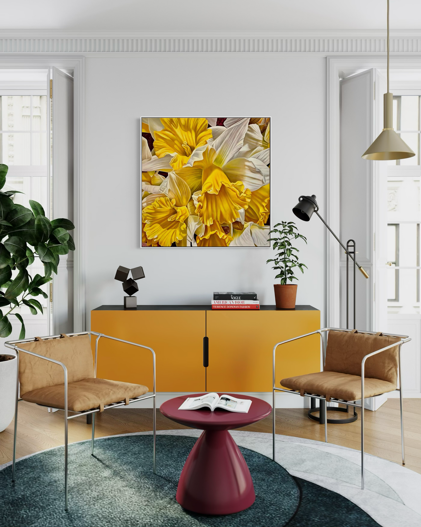 Jen Tucker, Essence of Spring, Oil on Canvas, white Oak Frame