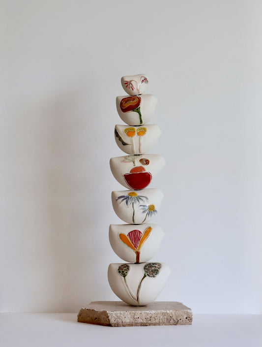 Shellie Christian, Stories that take Shape -Art Totem - Hand sculpted art vessel