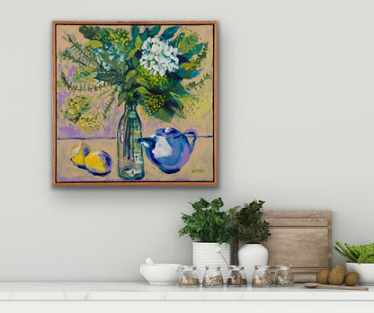 Netta Thompson, Teapots and Lemons, Oil on Canvas