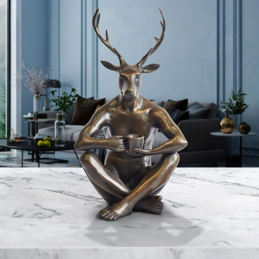 Gillie and Marc, Deerman Loves his Flat White- Limited Edition #8 sculpture