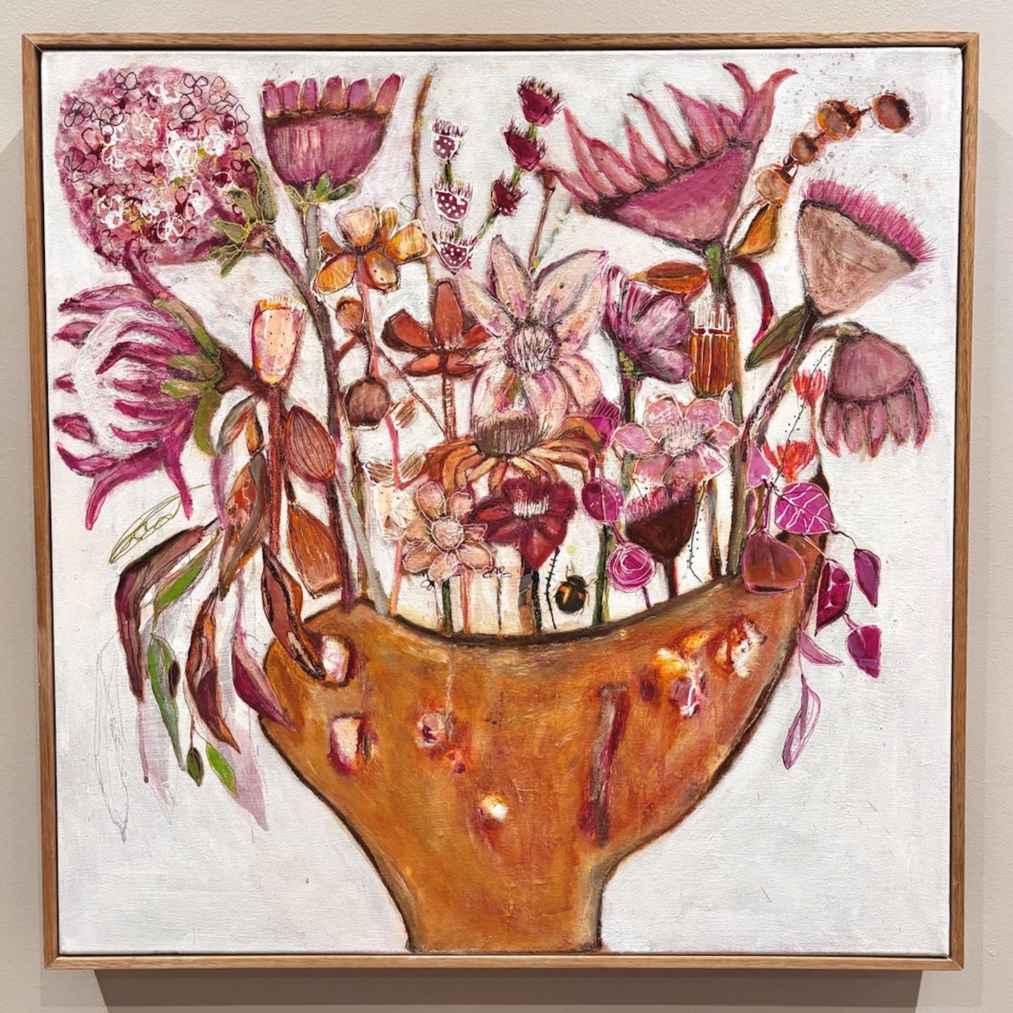 Shellie Christian, Bush Vessel In Bloom, Mixed Media on Canvas