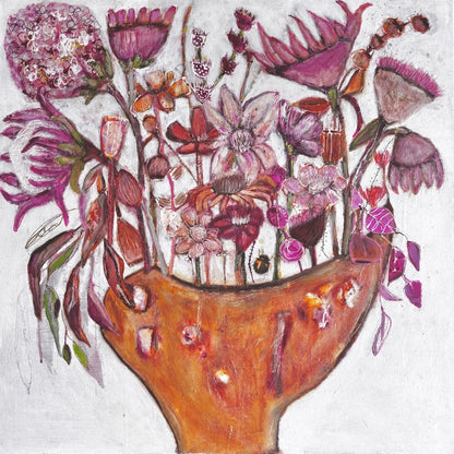Shellie Christian, Bush Vessel In Bloom, Mixed Media on Canvas