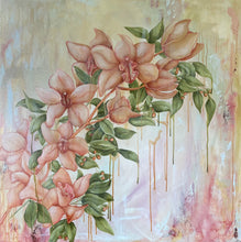 Load image into Gallery viewer, Carmel McCarney, Orchids &amp; Gumnuts, Acrylic on canvas
