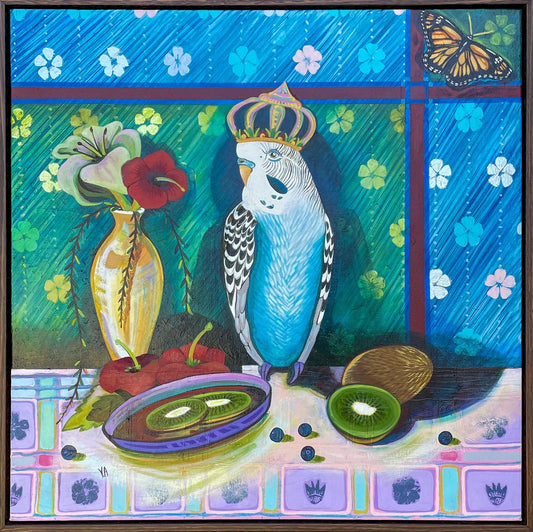 Vanessa Anderson, King of the Perch, Acrylic and Oil on Canvas