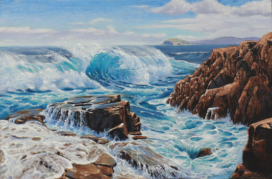 Daniel Beresford, Where the Ocean Breaks, Oil on Canvas Panel