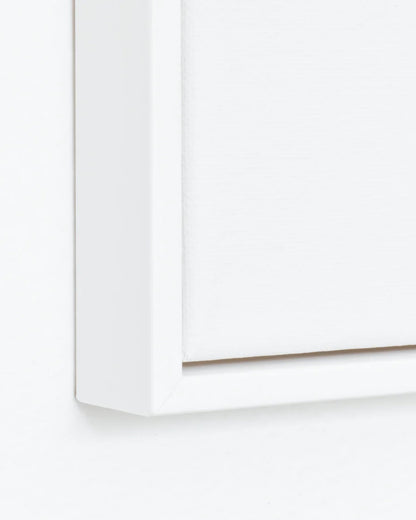 White timber floating frame.