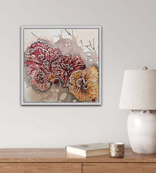 Jennifer Luck, Dew on Saffron Fans, Oil on Canvas