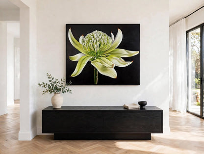 Jen Tucker, Wirrimbirra White, Oil on Linen , Black Oak Float Frame