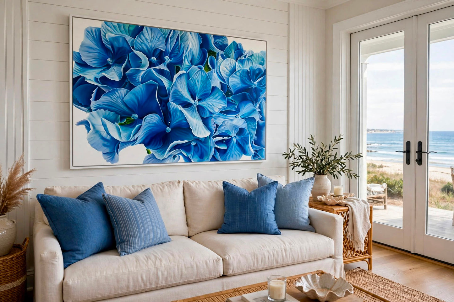 Jen Tucker, Petals of the Ocean, Oil on Canvas, Oak Float Frame