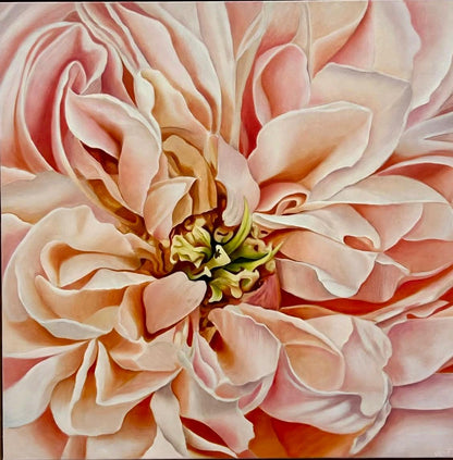 Jen Tucker, Blush, Oil on Linen , Natural Oak Frame