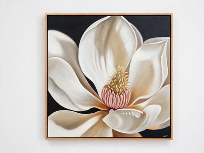 Jen Tucker, Embrace, Oil on Linen , Natural Oak Frame