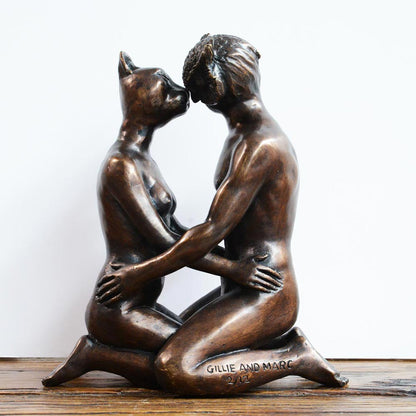 Gillie and Marc, He thought she was a incredble kisser (Owl and Pussycat) Bronze Sculpture #8/12